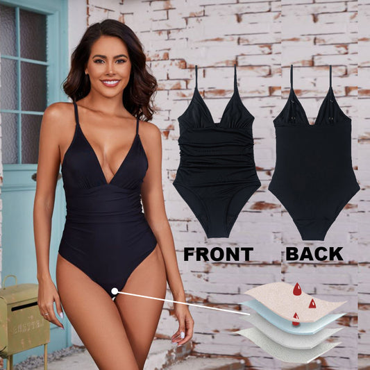 Maiô de praia de um ombro só, biquíni slim para fontes termais, maiô menstrual 