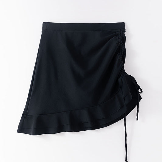 Calções de banho, anti-exposição, leves e finos, que cobrem a barriga, saia menstrual de comprimento médio, culotes de cintura alta, calças de saia de banho versáteis para mulheres 
