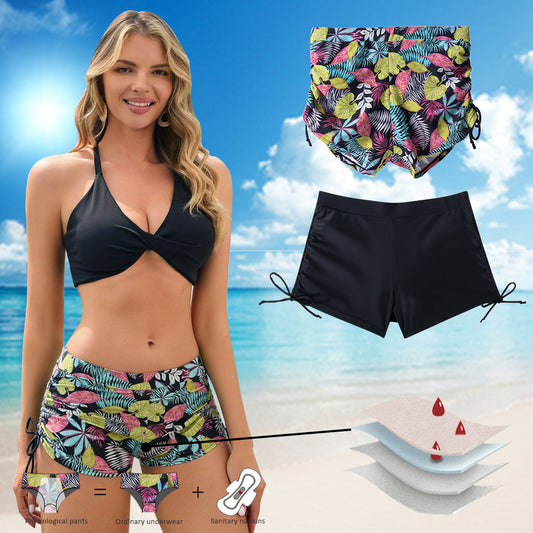 Calças fisiológicas de verão, moda praia, surf, maiô com cinto de quadril, slim stretch, ioga, fitness, esportes 