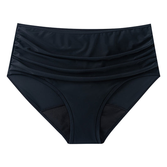 Roupa íntima fisiológica plus size para cobrir a barriga, roupa íntima para natação à prova d'água, quatro camadas, não menstrual, vazamento, roupa de banho, calça fisiológica 